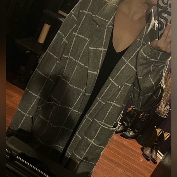 Lane Bryant Size 14/16 Grey Plaid Jacket Blazer - Picture 8 of 8